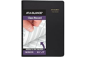 AT-A-GLANCE Undated Student Gradebook for Middle School Teachers