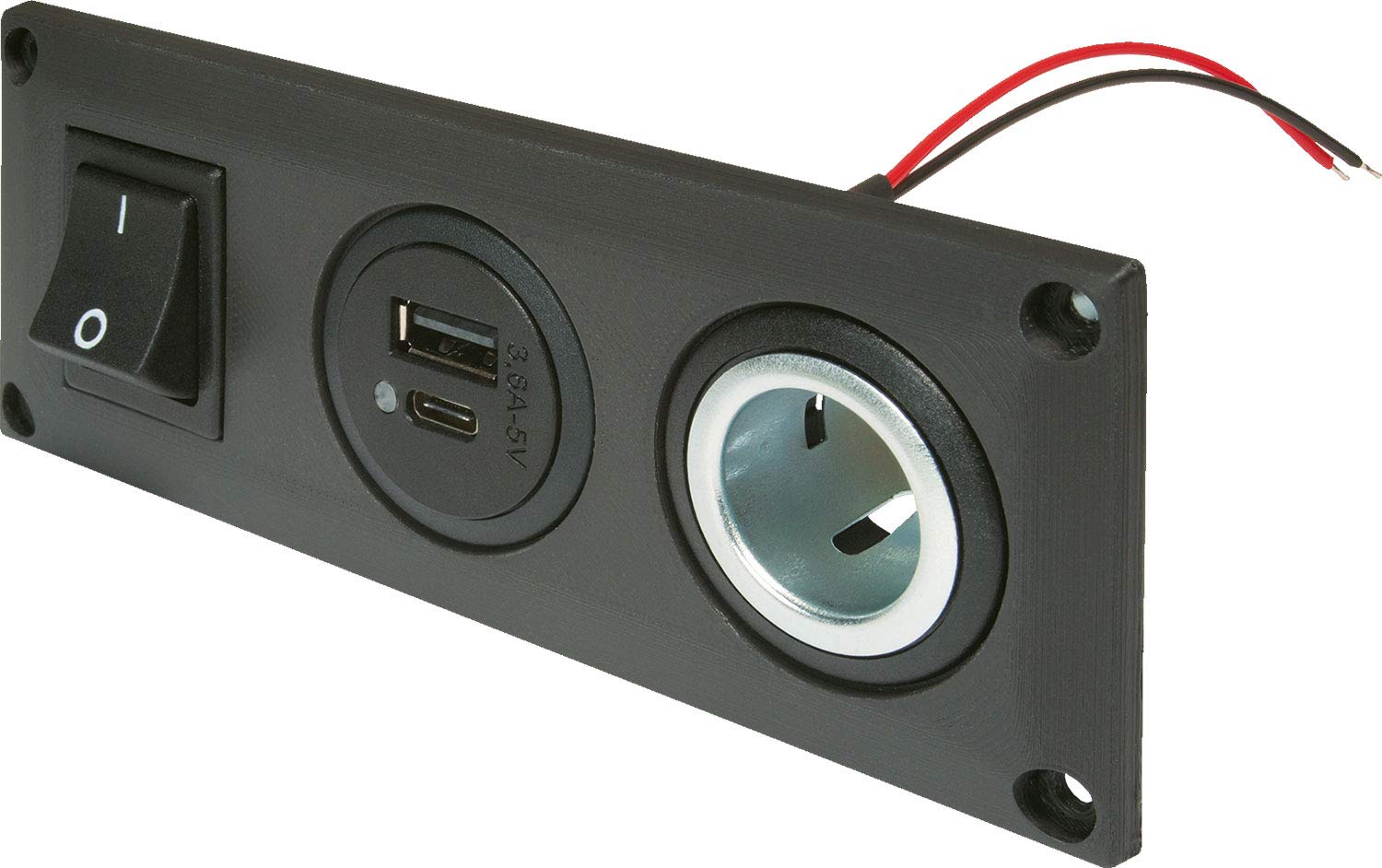 ProCar Einbausteckdose mit USB-C/A Doppelsteckdose