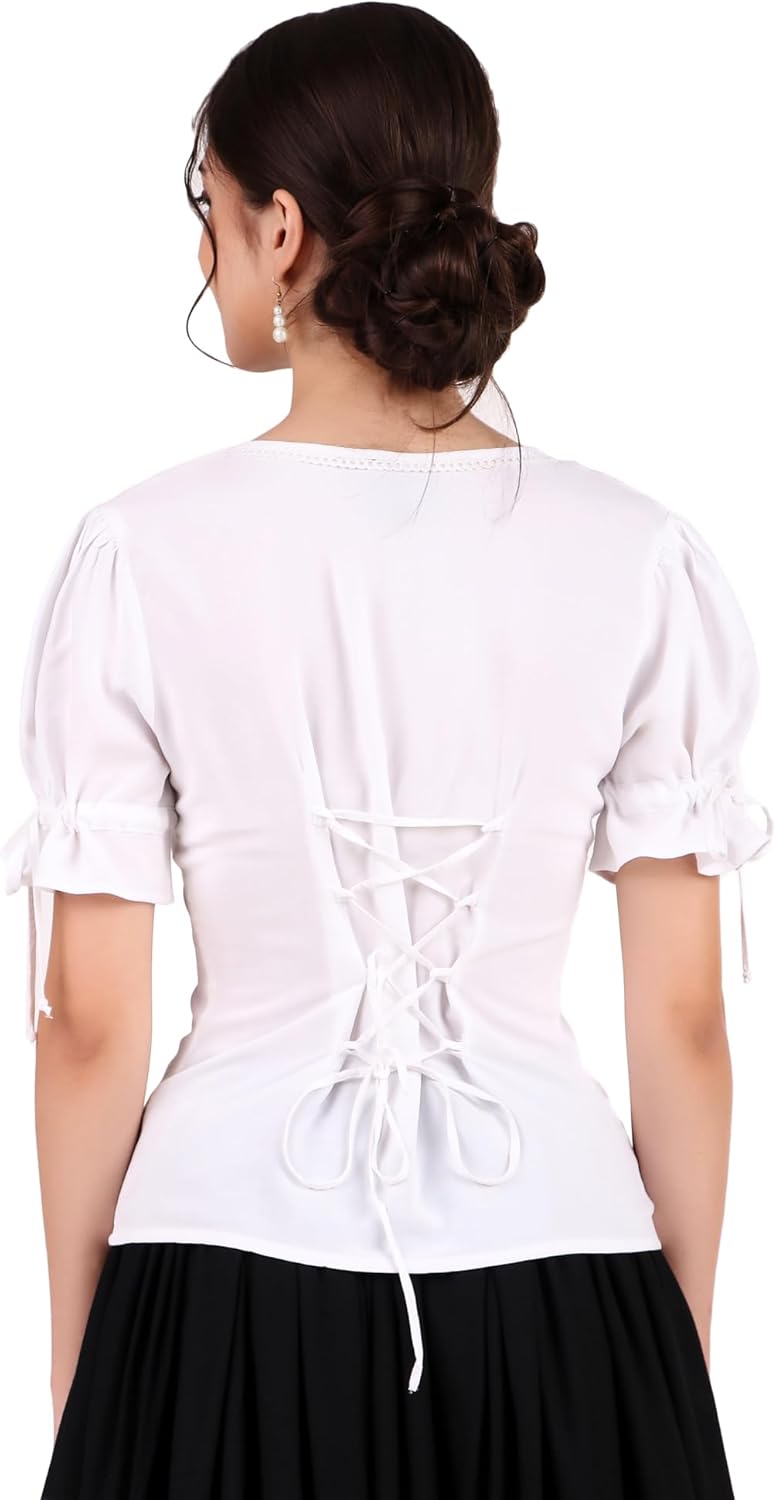 ThePirateDressing Womens Sweetheart Medieval Renaissance Pirate Costume Blouse Shirt