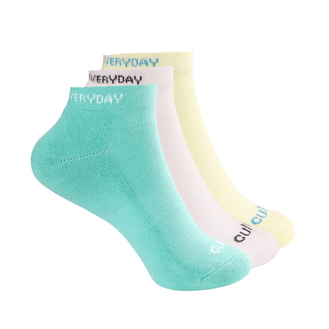 CULT Women’s Casual Low Ankle Length Cotton Blend Socks – Ultra Soft, Breathable, Moisture-Absorbent, Anti-Microbial, Durable Everyday Wear with Superior Fit & All-Day Comfort Pack - 3