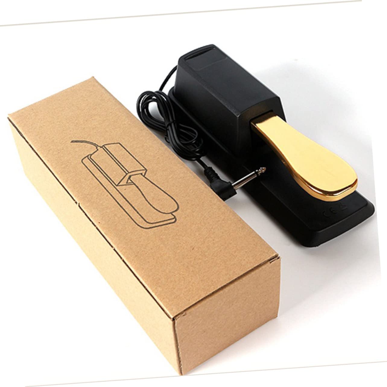 SUPVOX Pedale Sustain in ABS e Metallo per Pianoforte ed Elettronica Suono Morbido e Antiruggine, Pomello Classico Oro, Accessorio per Tastiere Musicali