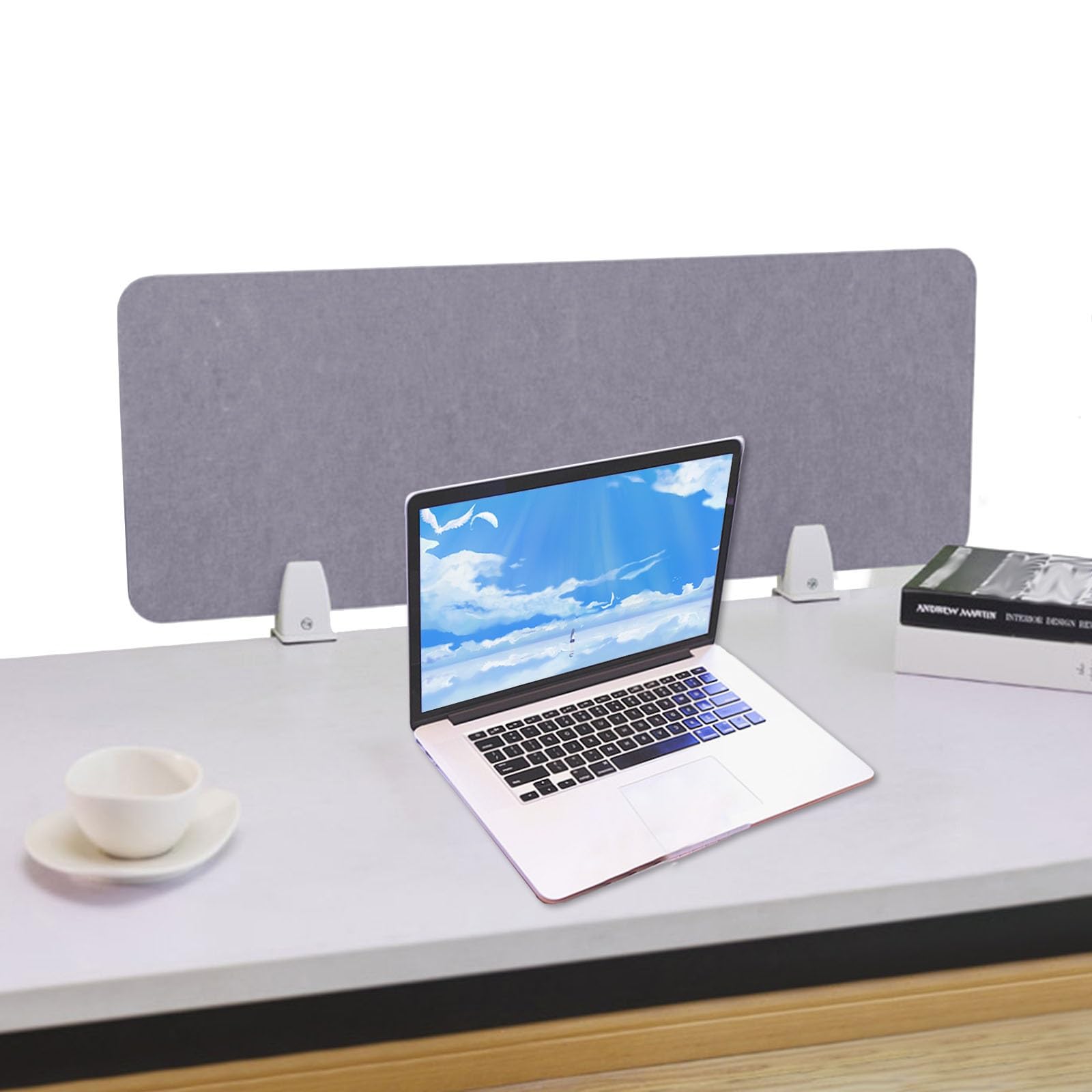 LWJSOCP Desk Divider with Clamps Portable Privacy Panel for Home Office School Classroom Acoustic Cubicle System for Increased Productivity and Concentration J Si Color