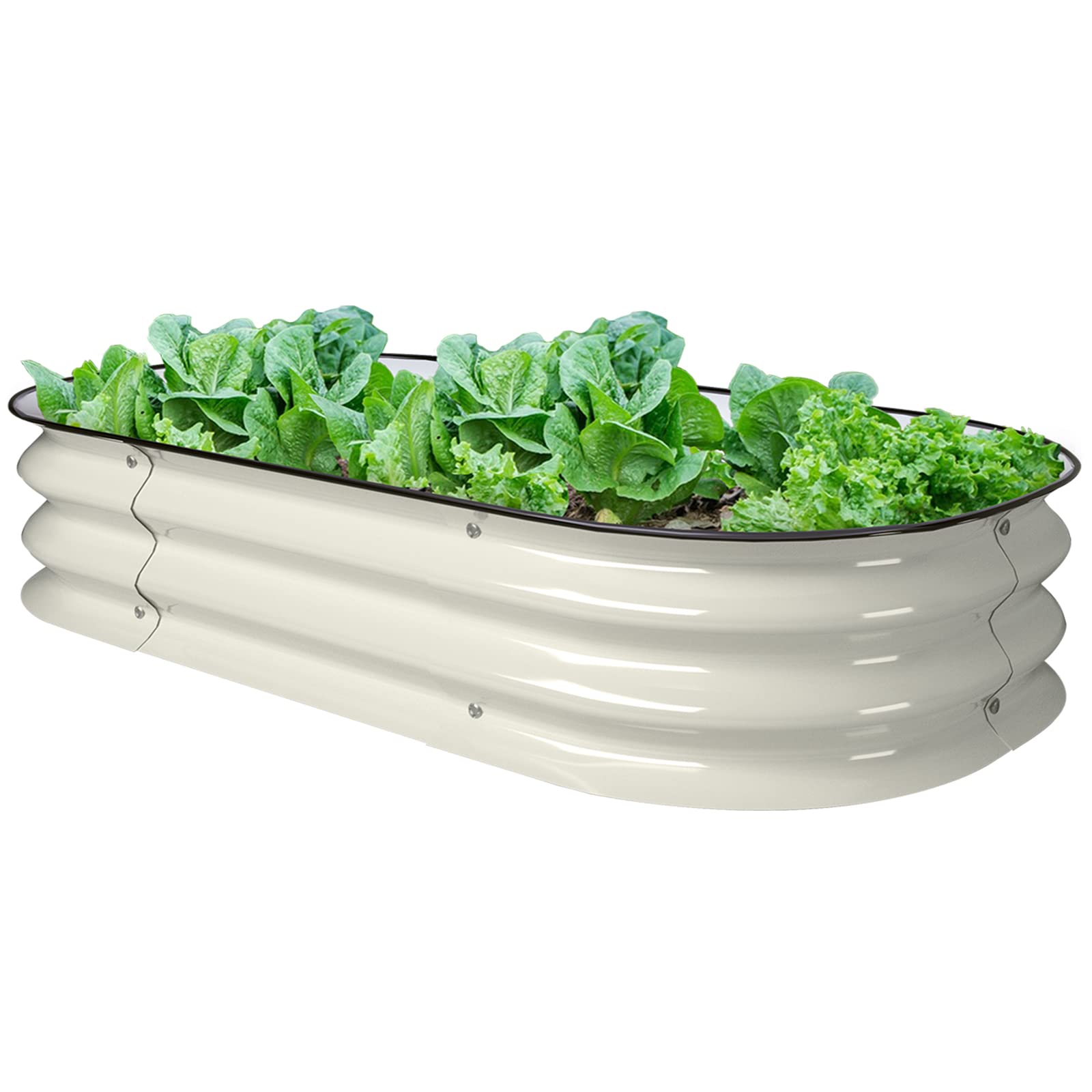 Photo 1 of ***Parts Only***VEGEGA. 3.5ft X 2ft X 0.66ft Raised Garden Bed Kit, Large Zinc-Aluminum-Magnesium Stainless Steel Metal Planter Box, for Planting Outdoor Plants Vegetables, Pearl White, 3.5ft(L) X 2ft(W) X 0.66ft(H) Pearl White 3.5ft(L) X 2ft(W) X 0.66ft(