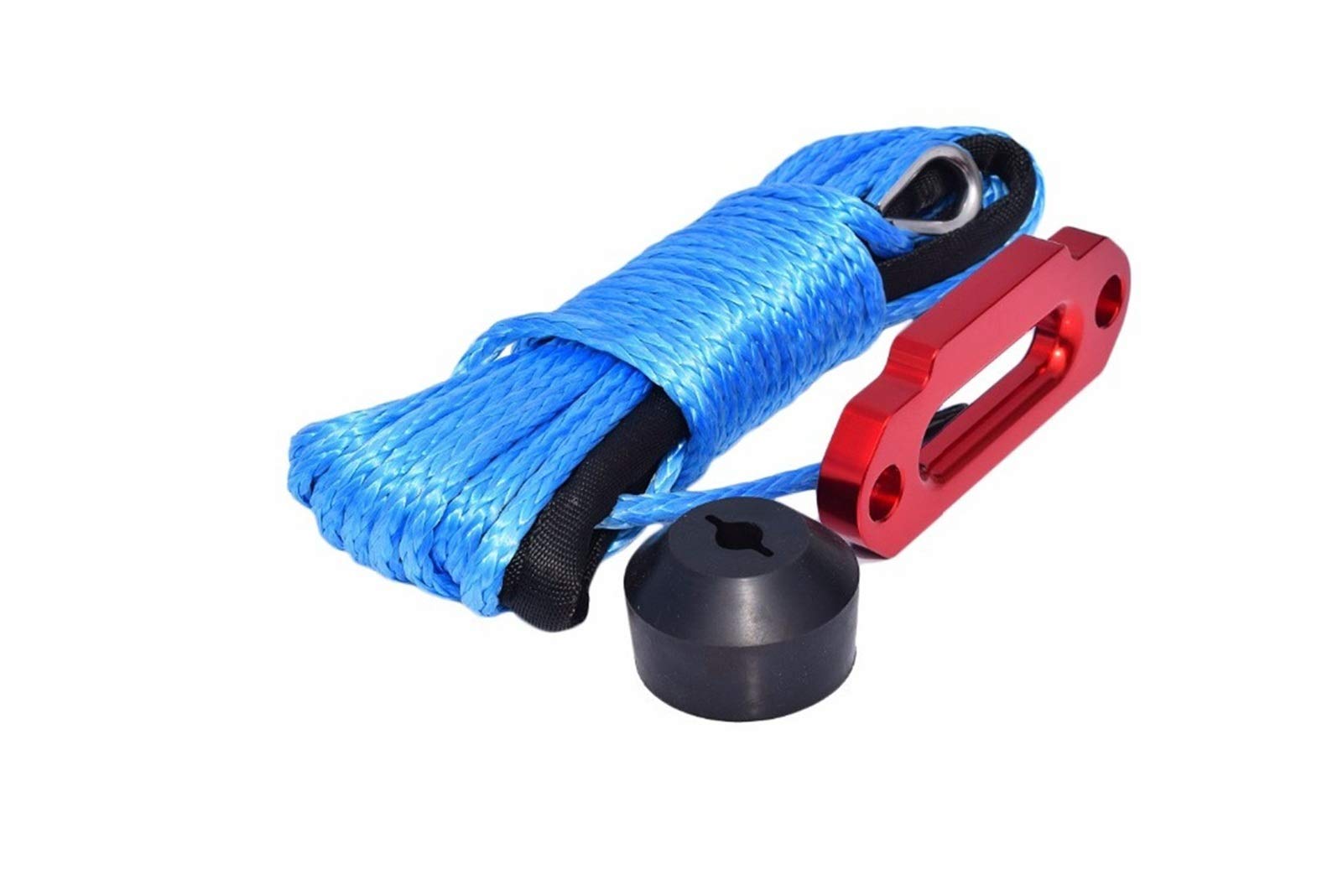 Winch Rope, 6mm*15m Blue Winch Cable with Hawse Fairlead with Cover for ATV UTV, Line,Kevlar Rope,Boat
