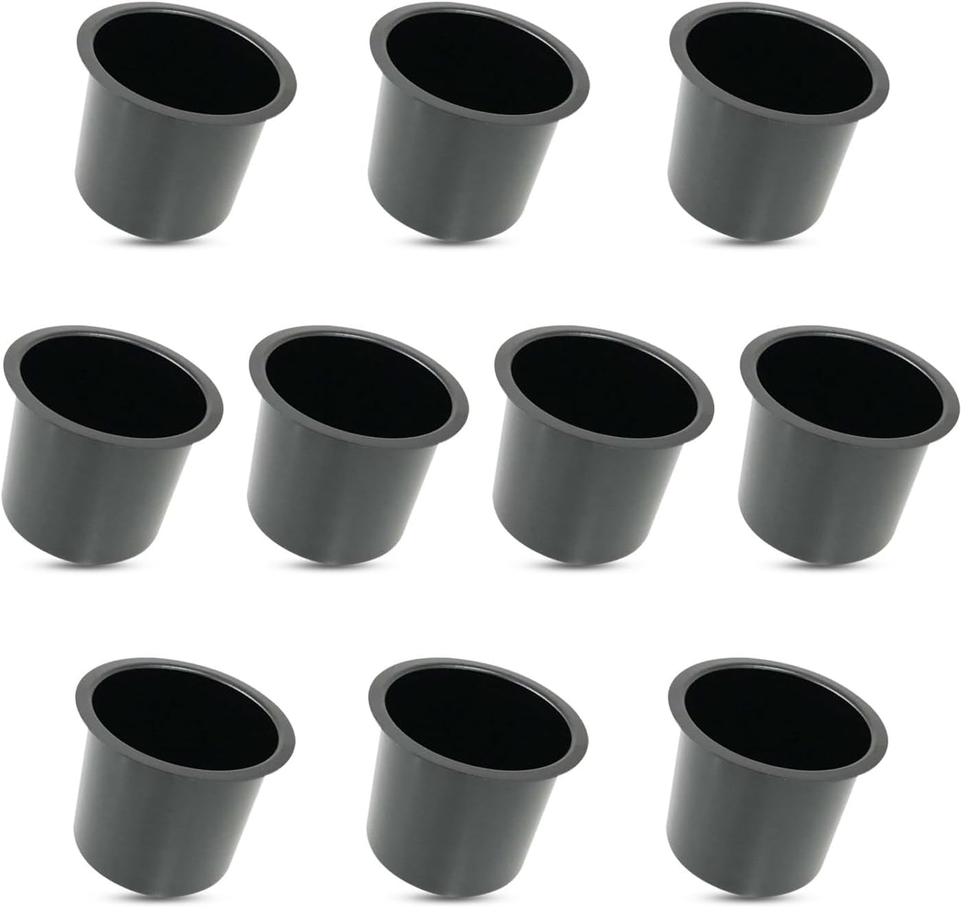 Yuanhe Aluminum Jumbo Cup Holder - 10 Pack Black Poker Table Cup Holder Insert for Casino Game Table Sofa Boats Pontoon Marine Bench Desk RV Cars & Trucks