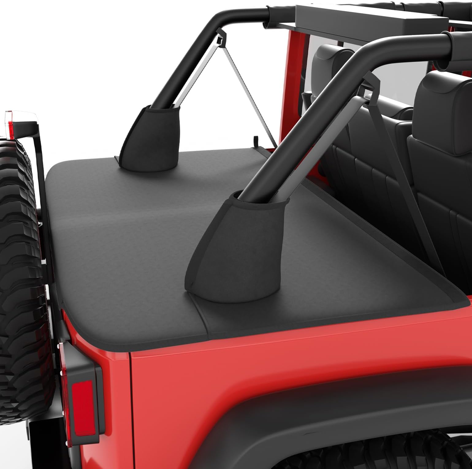 Tonneau Cover for Wrangler JK Unlimited 4 Door,Cargo Cover Trunk Tailgate Cover JK Accessories Compatible with 2007-2018 Wrangler JKU 4 Door-Black