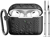 Vista 1 de AIRSPO Funda para Airpod Pro de 2ª Generación, Funda Protectora de Silicona Suave con Relieve Floral 3D con Kit de Limpieza para Apple Airpods Pro