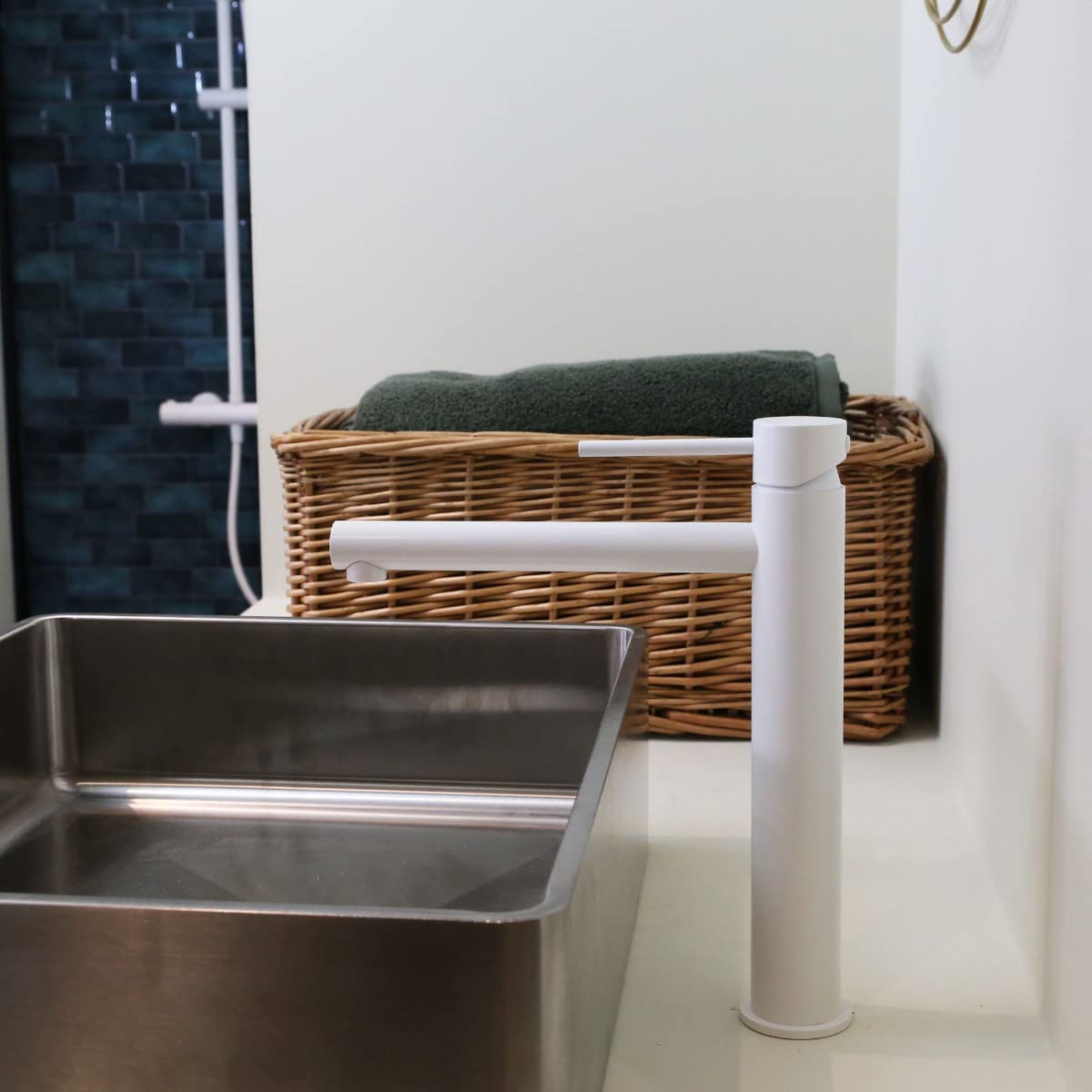 Essebagno Luisa mitigeur lavabo haut blanc