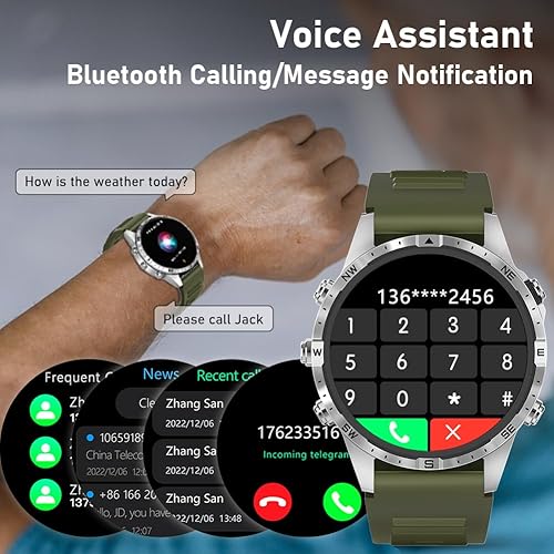 Miniatura 3 de Reloj inteligente para hombre, rastreador de actividad física (llamadarespuesta de llamadas) Bluetooth táctico militar, reloj inteligente al aire
