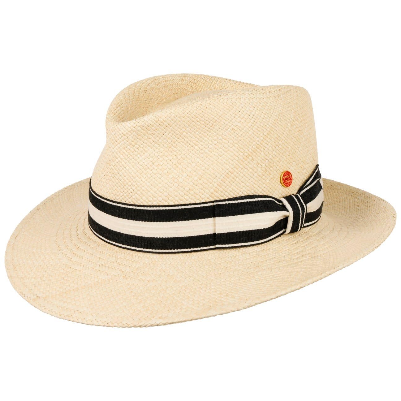 Mayser Sombrero Bogart Panamá Mujer/Hombre - Made in The EU de Paja Sol Playa con Banda Grosgrain, Grosgrain Primavera/Verano