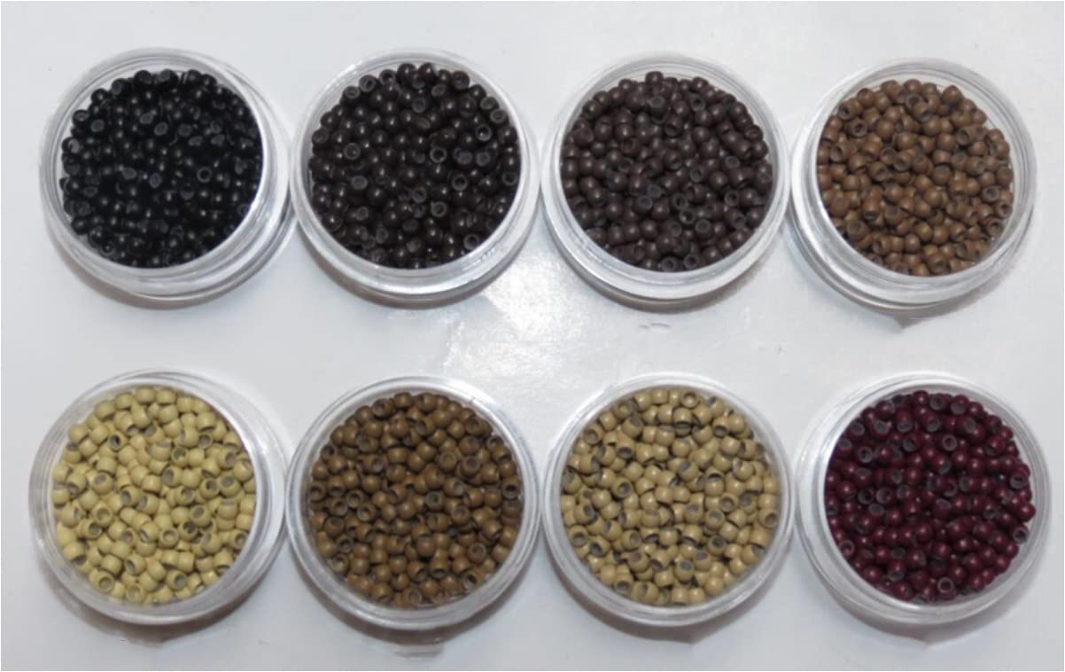 OZAQV Natural 1000pcs 3.0 mm silicone nano rings for nano tip hair Copper links Copper rings Beads Extension hair tools hair accessories (Color : 6 Grey blonde)