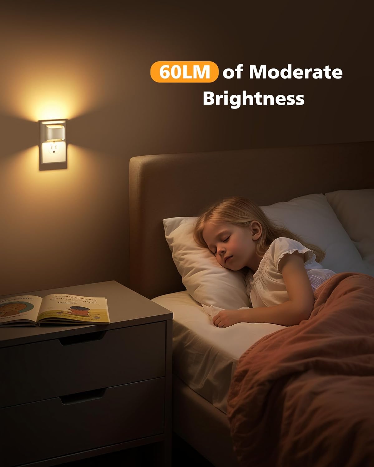 VOLISUN Night Lights Plug into Wall, 6 Pack Up and Down LED Night Light with Dusk to Dawn Light Sensor, 3000K Warm White Nightlight for Hallway, Bedroom, Bathroom, Kitchen White - Image 4