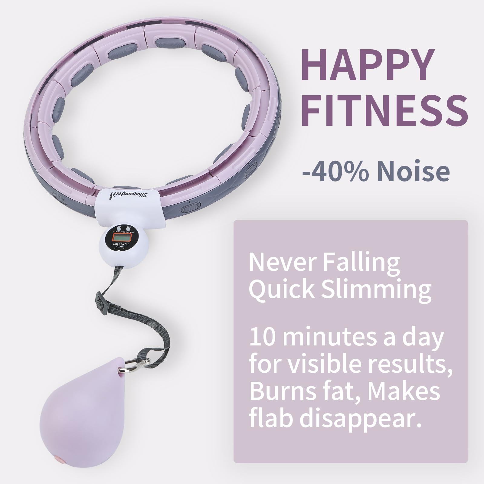 Hula Hoop Fitness Dimagrante, Smart Hula Hoop con Peso Palla, Intelligente Professionale,16 Nodi con contatore, Non Cade Mai, per Adulti e Principianti