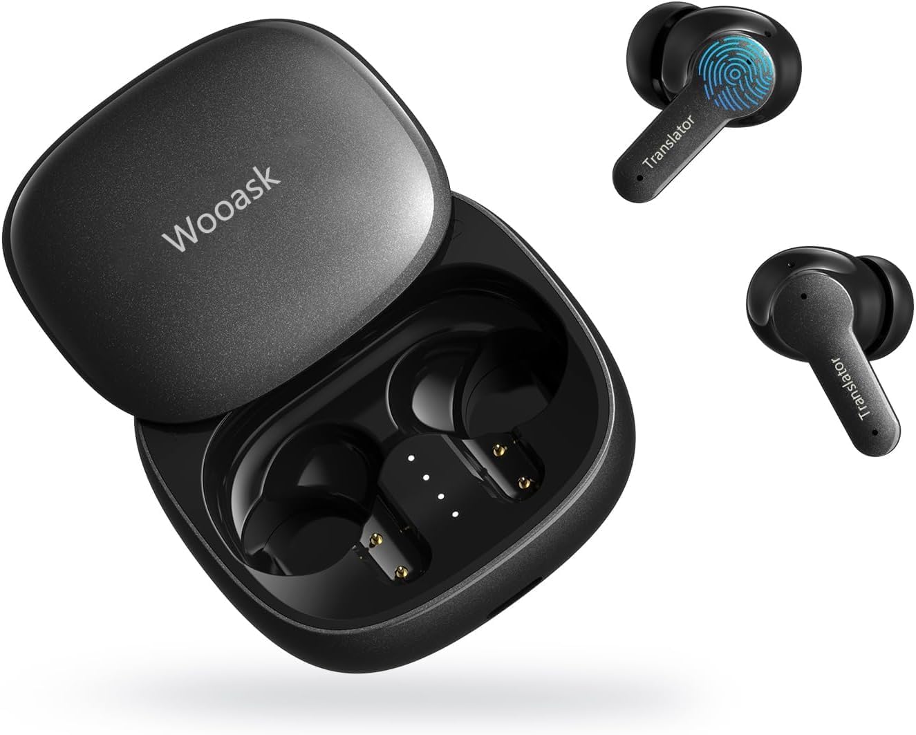 Wooask M3 AI Kopfhörer Übersetzer, 3-in-1 Echtzeit Sprachübersetzer Kopfhörer mit 144 Sprachen, 48H Bluetooth 5.4 Kopfhörer Offline, 5 Übersetzungsmodi Ideal für Reisen Learning (Schwarz)