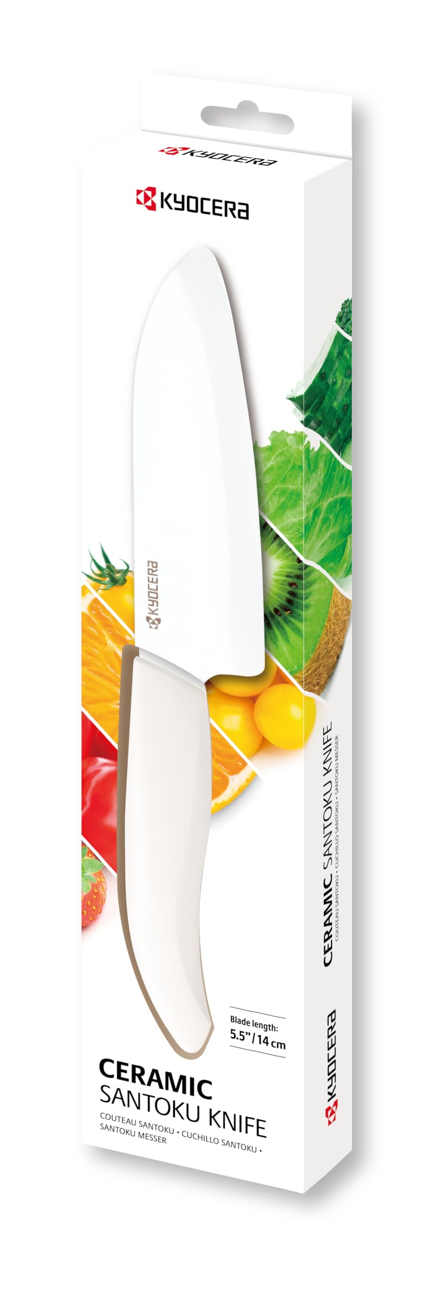 Kyocera FK-140 WH-WH EU - 14cm Santoku Ceramic Knife - White Handle