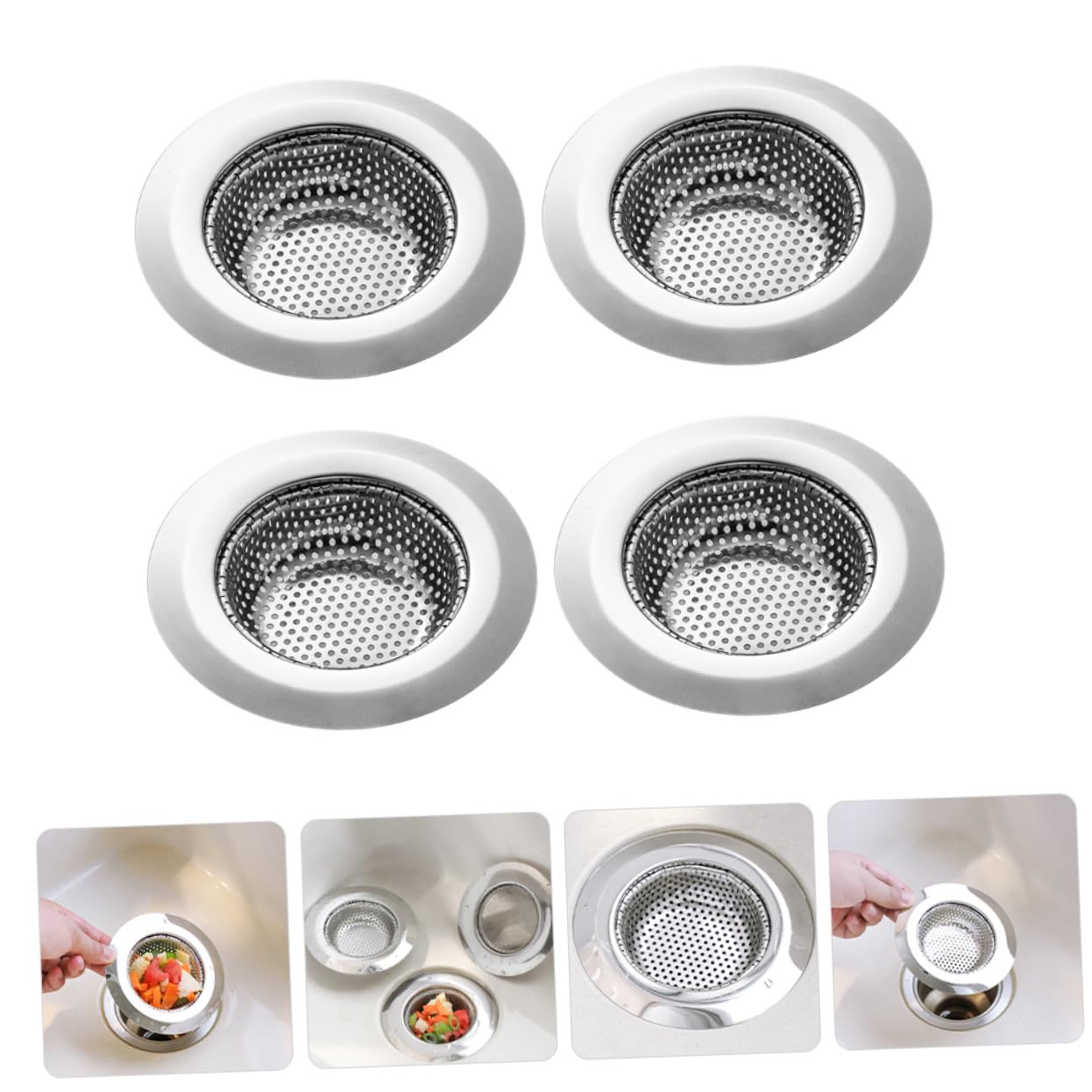 16 Edelstahl Spülbecken Abflusssieb Rostfreier Küchenspüle Filter mit Grobem Sieb Robustes Restesieb für Abfluss Einfach zu Reinigen Verhindert Langlebiger Ablauffilter
