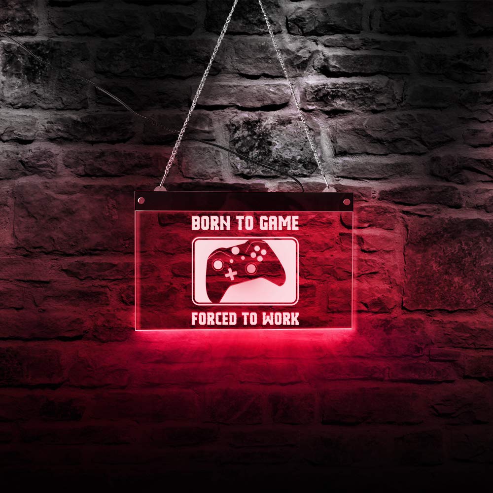 The Geeky Days Video Game Controller LED Neon Sign 7 Color Changing Light Gamer Joystick Playing Decorative Lighting Lamp Kids Game Room Wall Art Video Gamer Gifts