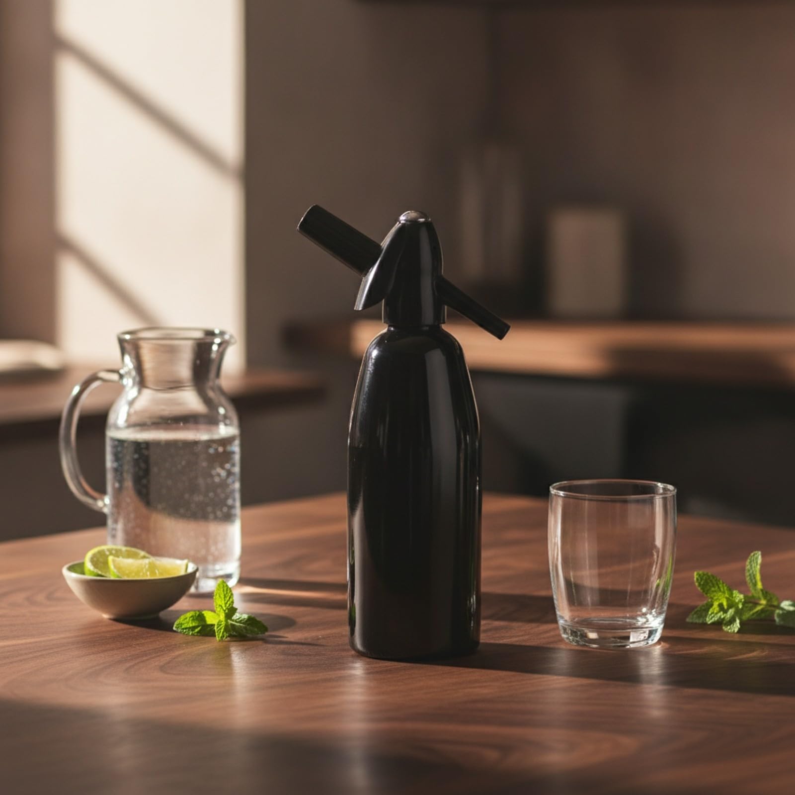 Bottiglia per Frizzante da 1000 Ml | Compatto, Riutilizzabile, Utensile, per Casa, nti Dei, Barman Professionisti, Nero