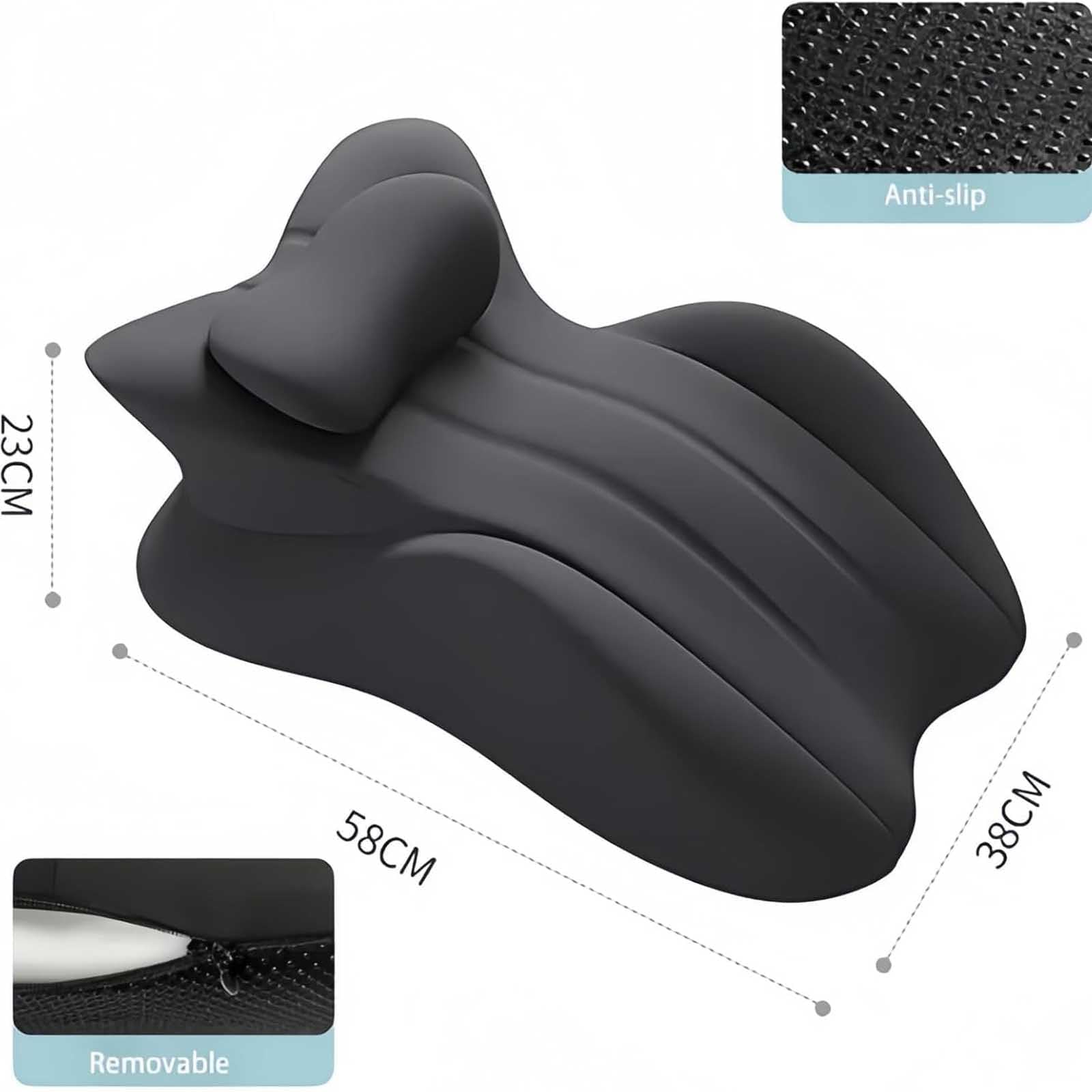 Cuscino in memory foam per coppie e chi dorme sulla schiena, design ergonomico con supporto angolare di 27° per una postura ottimale e un uso multifunzionale