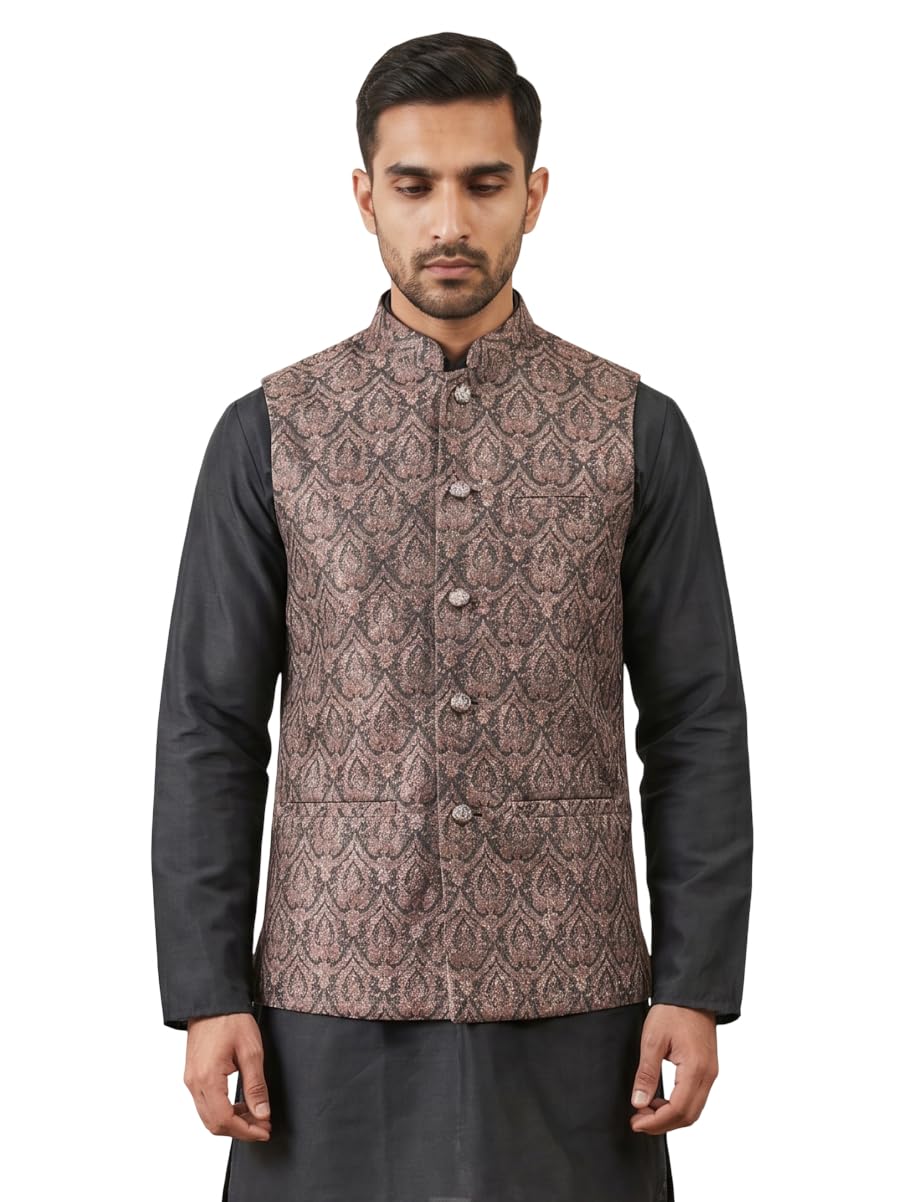 jompers Traditional Embroidered Cotton Blend Nehru Jacket-picture-49