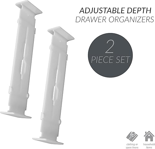 Miniatura 2 de Simplify Divisores de cajones ajustables  Juego de 2  Organizador ranurado de plástico  Aparador de dormitorio  Suministros de cocina y oficina