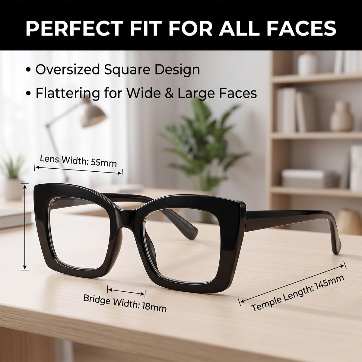 Gafas de Lectura Cuadradas Retro, Lentes para Vista Cansada Anti Luz Azul