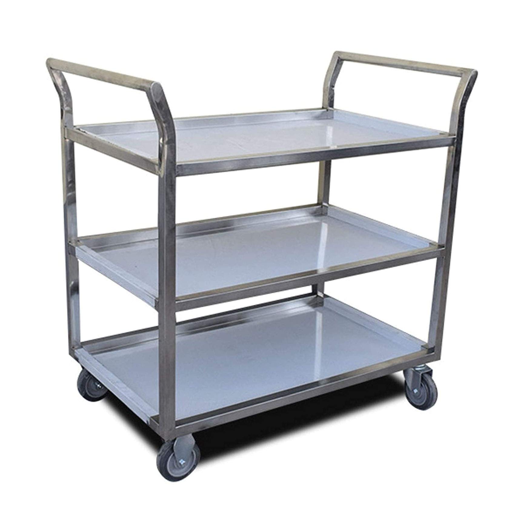 asdchZen Bar Cart Rack Utility Cart, Stainless Steel 3-Shelf Kitchen Trolley For Restaurant Catering,Stainless Steel Carts Home Bar Serving Carts,800 * 500 * 870Mm