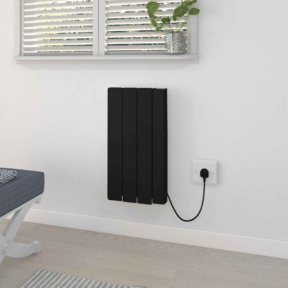 Warmehaus 700W Electric Ceramic Radiator Wall Heater Smart WIFI Black — image 1