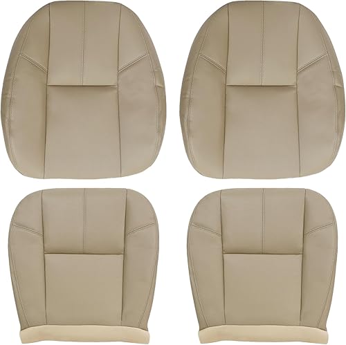 Miniatura 1 de Fundas de asiento de repuesto para parte inferior y trasera de ambos lados, color marrón #333, de piel de microfibra, aptas para Chevy Silverado
