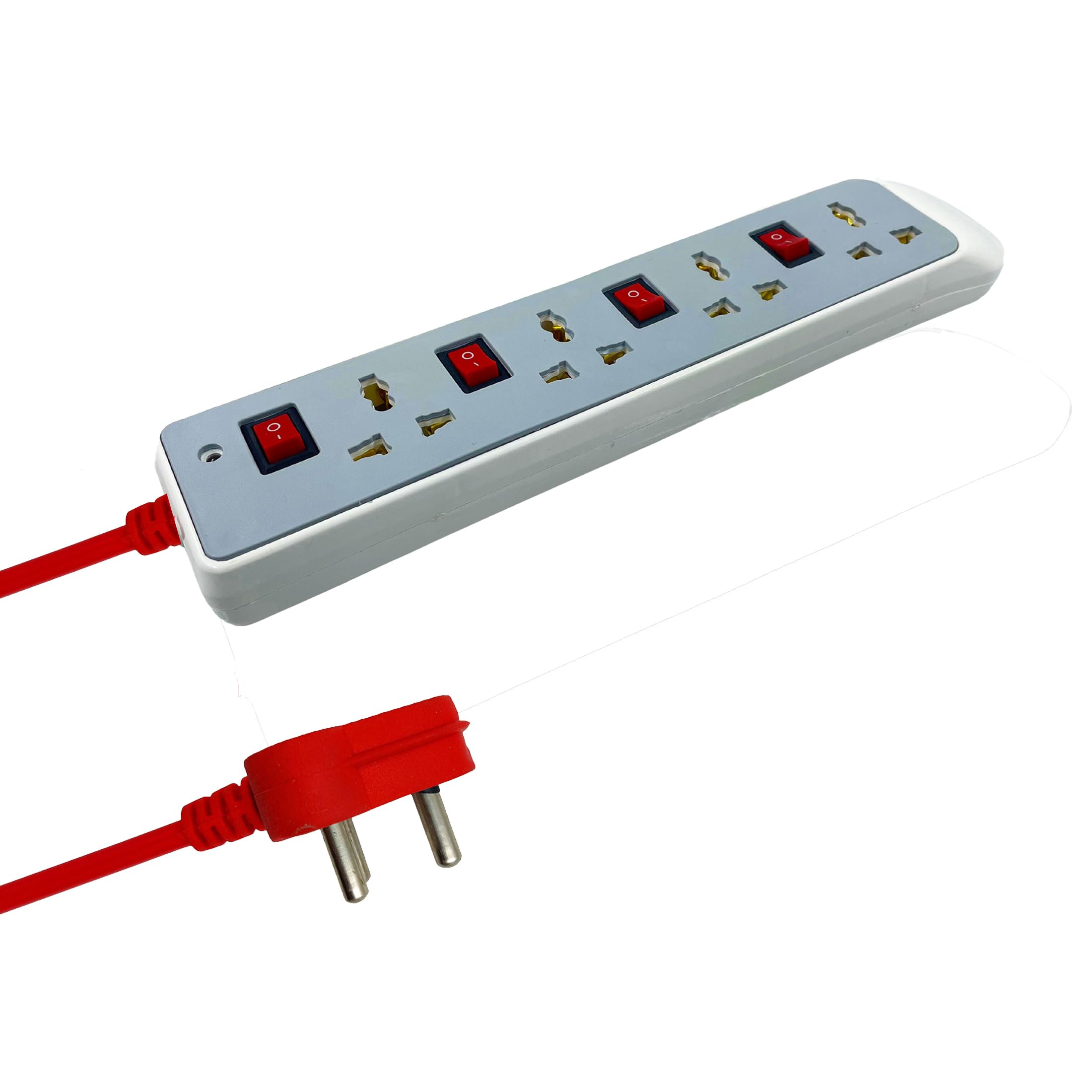 Hillgrove HGCM1308M2 Power Extension Board with 4 Universal Socket and 4 Switch and 5 Meter Long Cable Surge Protector for Home/Computer/Fridge 4 Socket Extension Boards (White)-picture-51