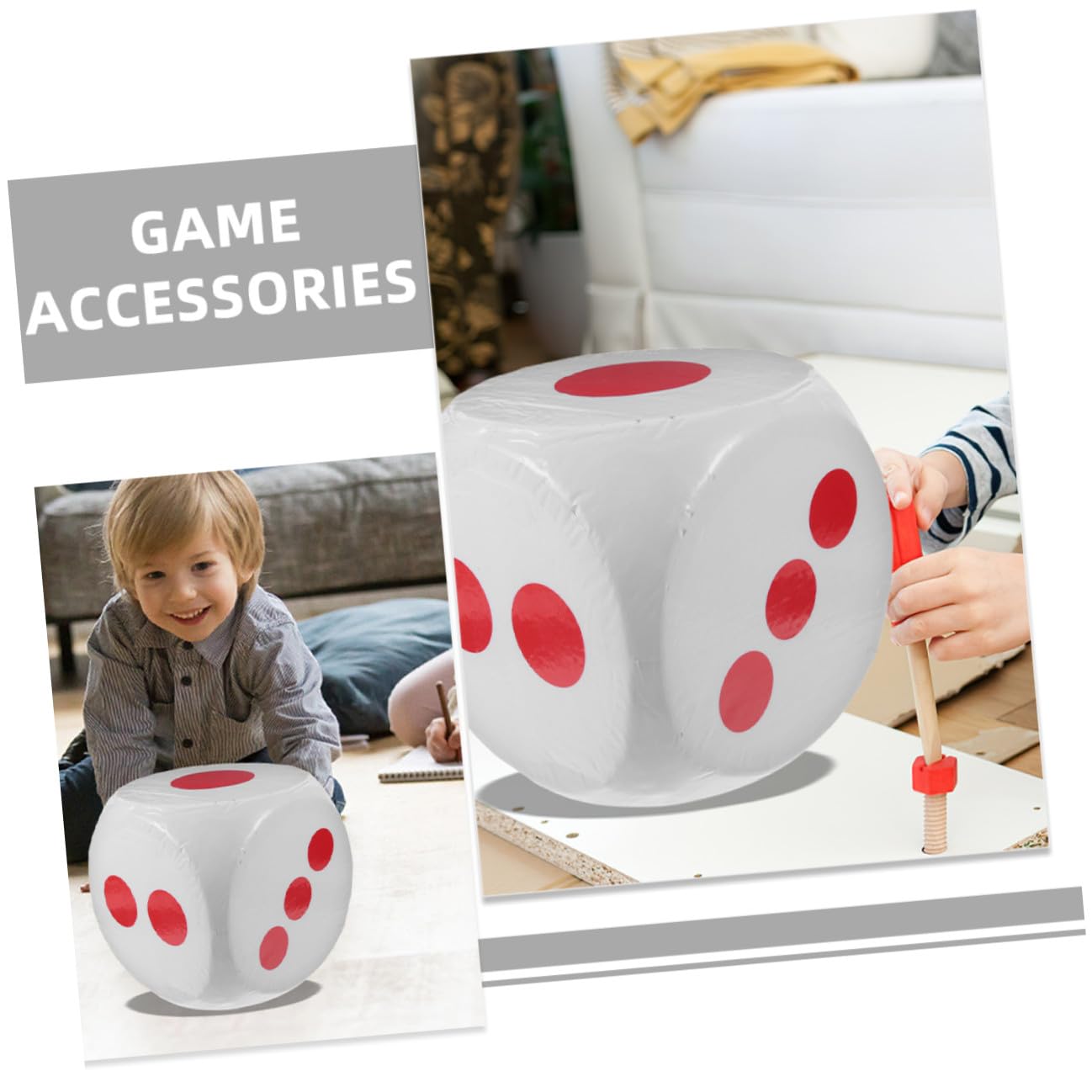 Grande Dado in Schiuma EVA 30cm, 1 Pezzo, Cubico per Lezioni | Superficie Bianca, Robusto e Portatile, per Feste, Attività Scolastiche, Gruppi