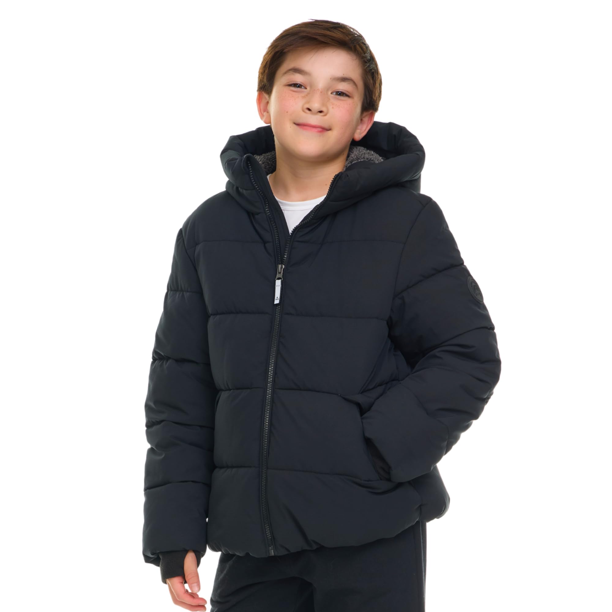Gerry Heavyweight Puffer Jacket Boys with Hood – Sherpa Lined Big Boys Winter Coat, Warm Insulated Outerwear, Sizes 4-22
