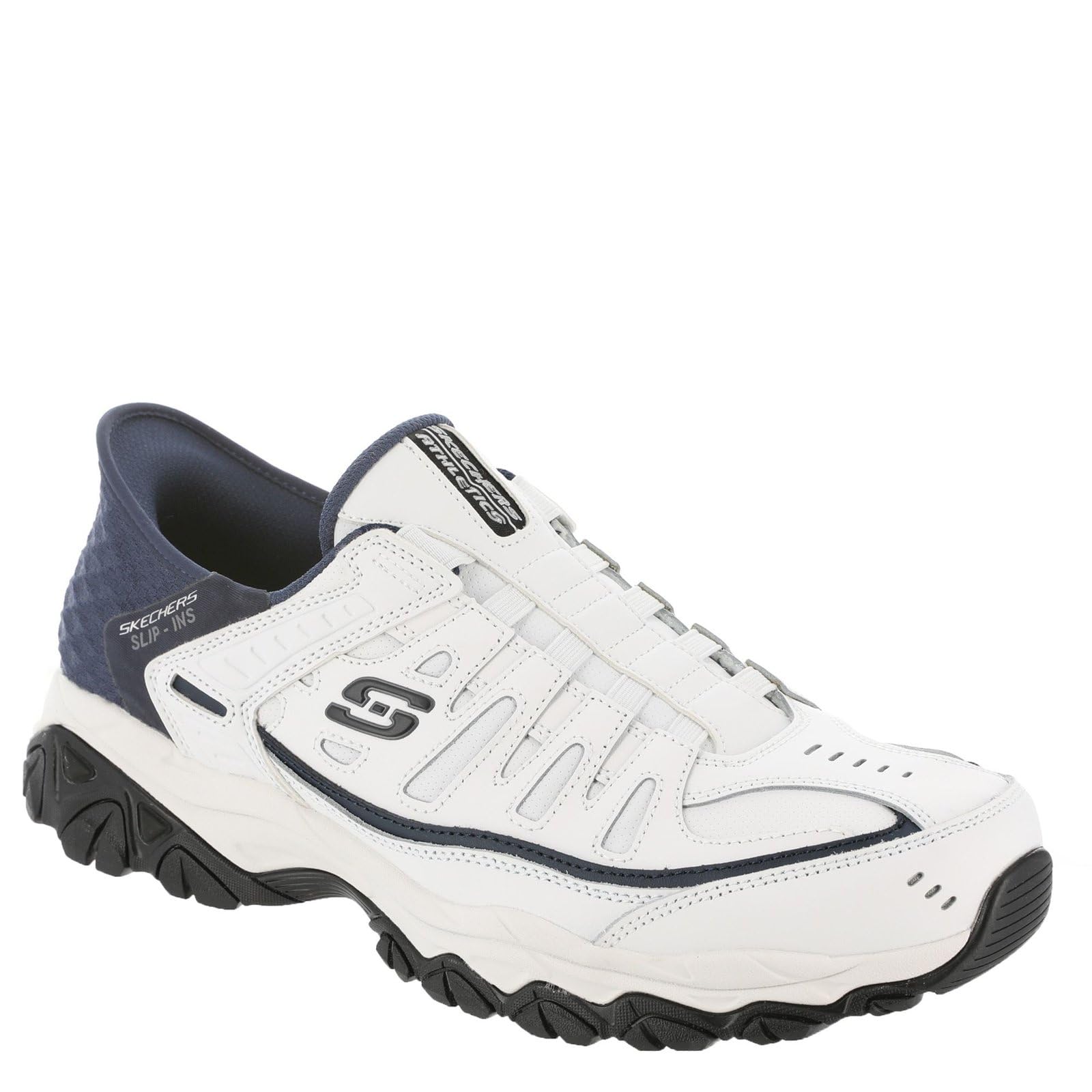 Skechers Men's Afterburn M. Fit Grill Captain Loafer, White Navy, 10 UK