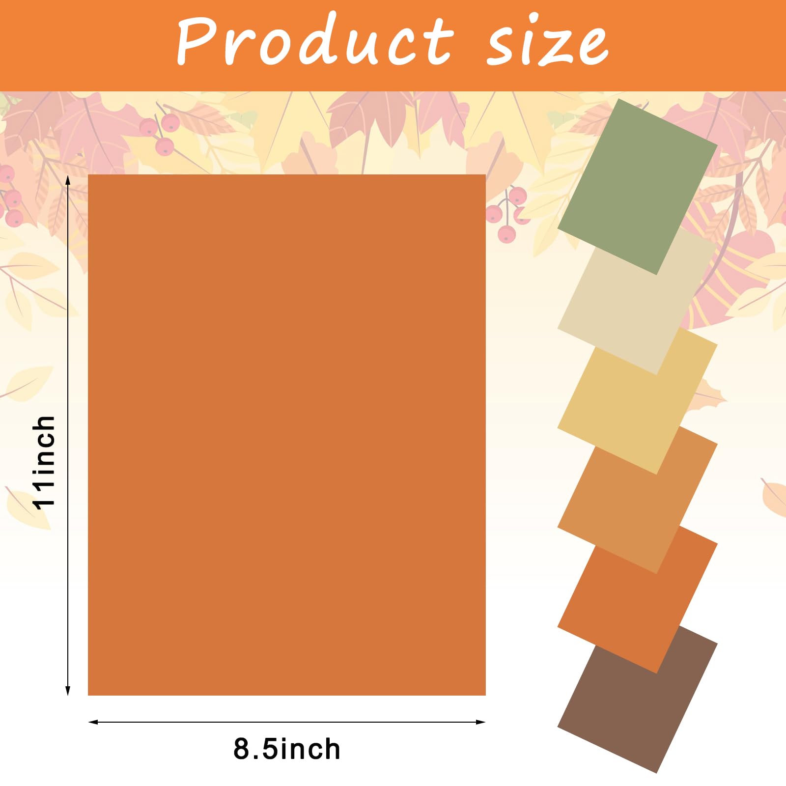 FYSUIMU 60 arkuszy różnych jesiennych kolorów boho papier na karty pomarańczowy zielony brązowy żółty papier do scrapbookingu na jesień Święto Dziękczynienia wydruki DIY artykuły rzemieślnicze, 20 x