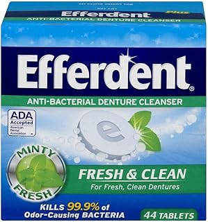 Efferdent Fresh & Clean Anti-Bacterial Denture Cleanser Tablets, 44 count | Pack of 2
