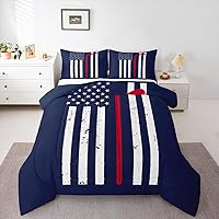 Vista 24 de Juego de edredón de motocross para adolescentes, juego de ropa de cama con bandera estadounidense, edredón de plumón para deportes extremos