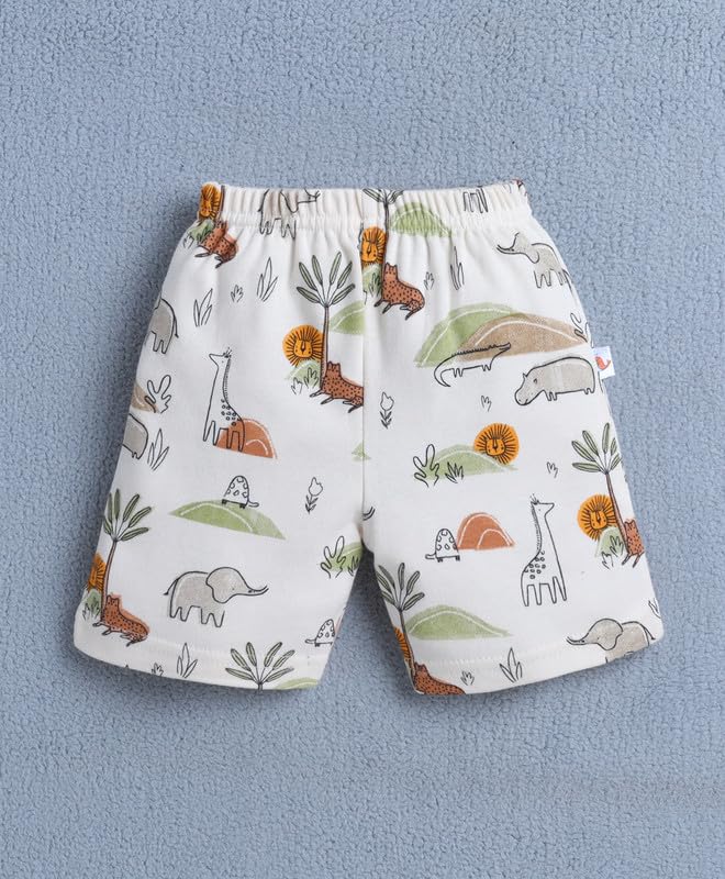 Image of BUMZEE Baby Boys Cotton Pack of 4 Above Knee Length Shorts