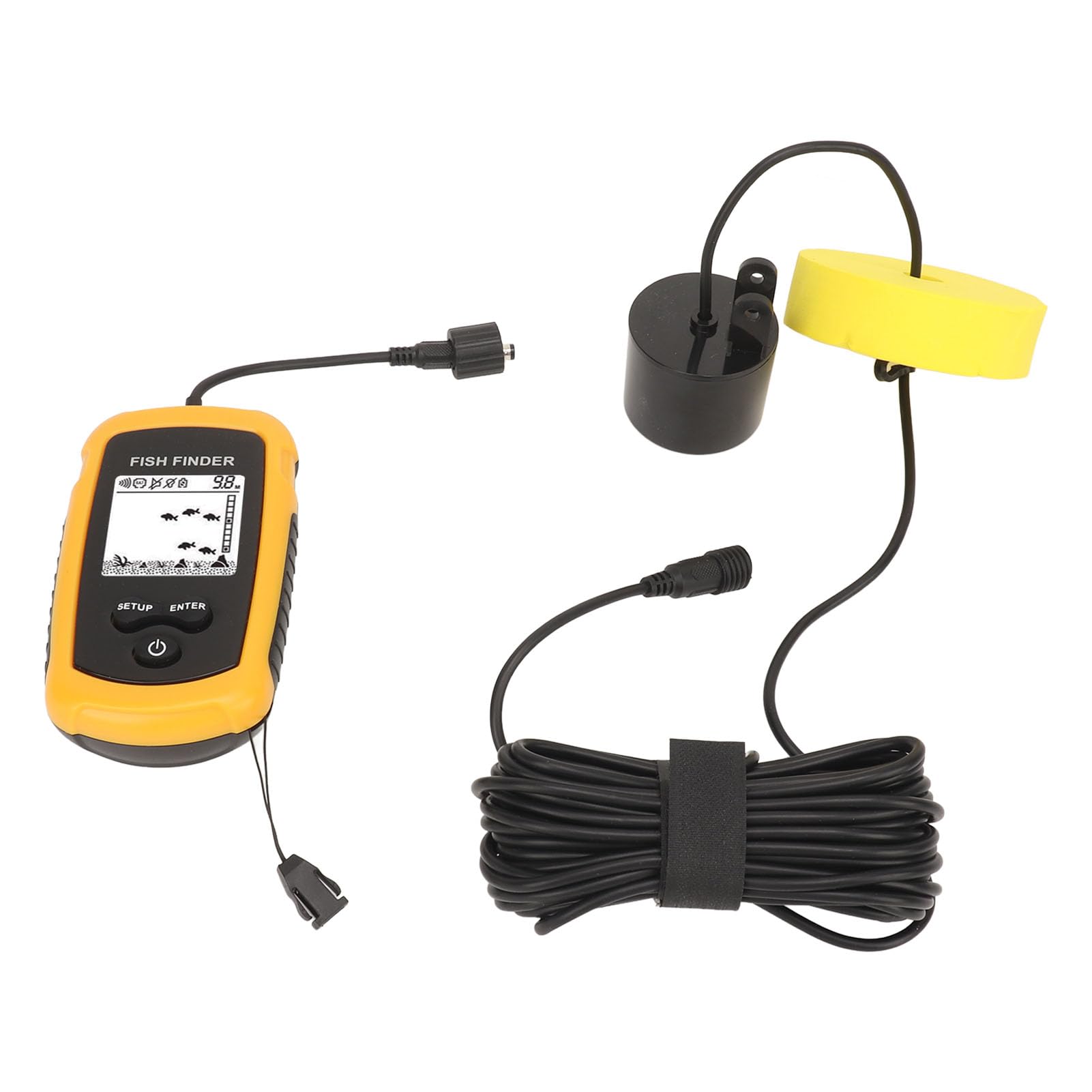 Alomejor Ecoscandaglio Portatile per Pesci con Display LCD, Ecoscandaglio Portatile per Pesca in Barca in kayak. Lanciabile con Frequenza Sonar