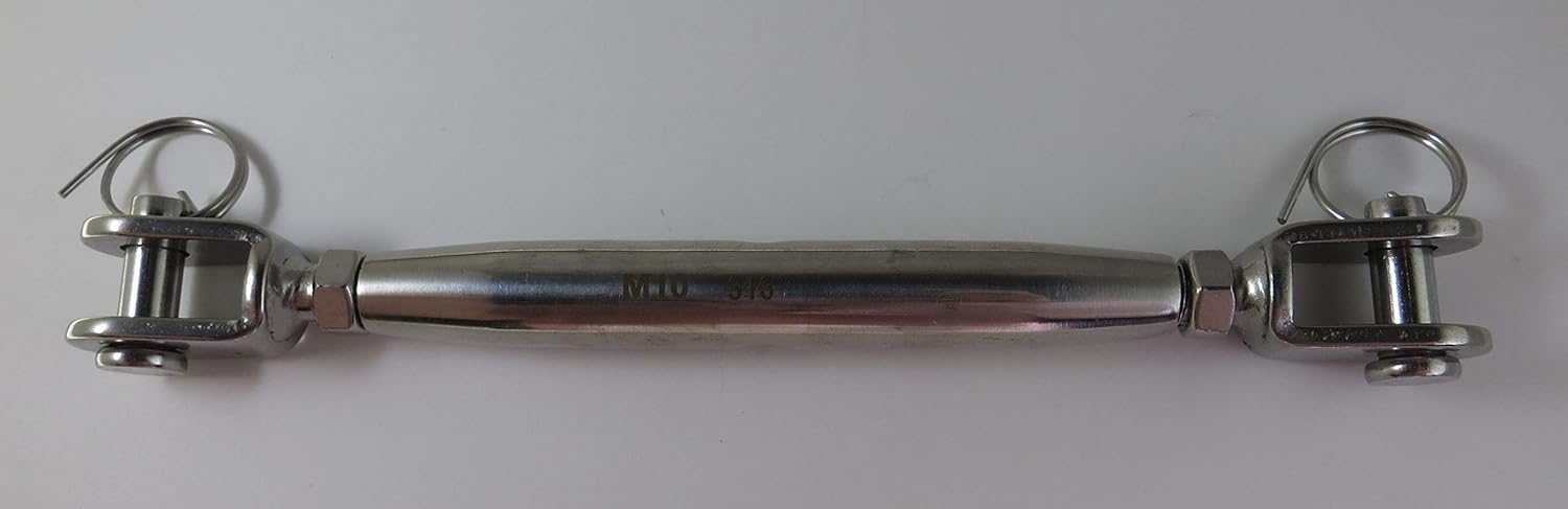 US STAINLESS Stainless Steel 316 Type E M10 (3/8") Turnbuckle Rigging Screw Jaw & Jaw Marine Grade