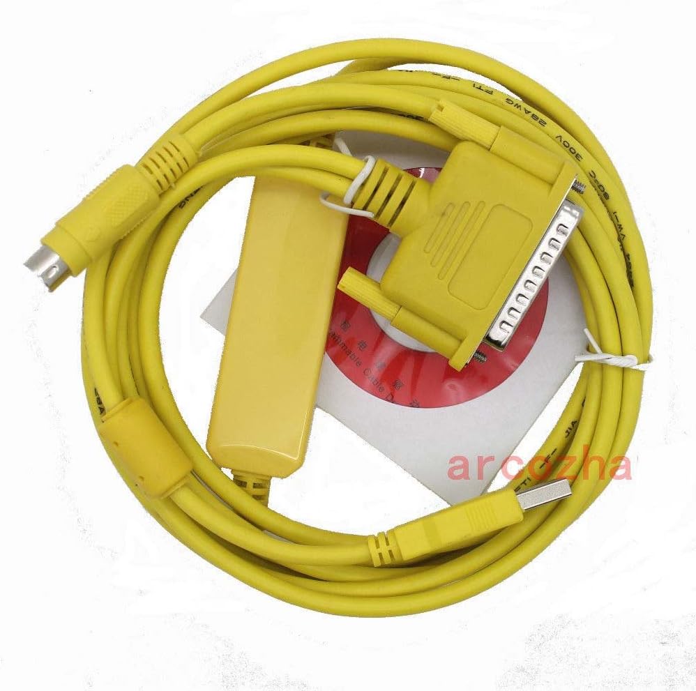 PLC Cable USB-SC09 for Mitsubishi RS422 FX0S/FX1S/FX0N/FX1N/FX2N Full FX Yellow
