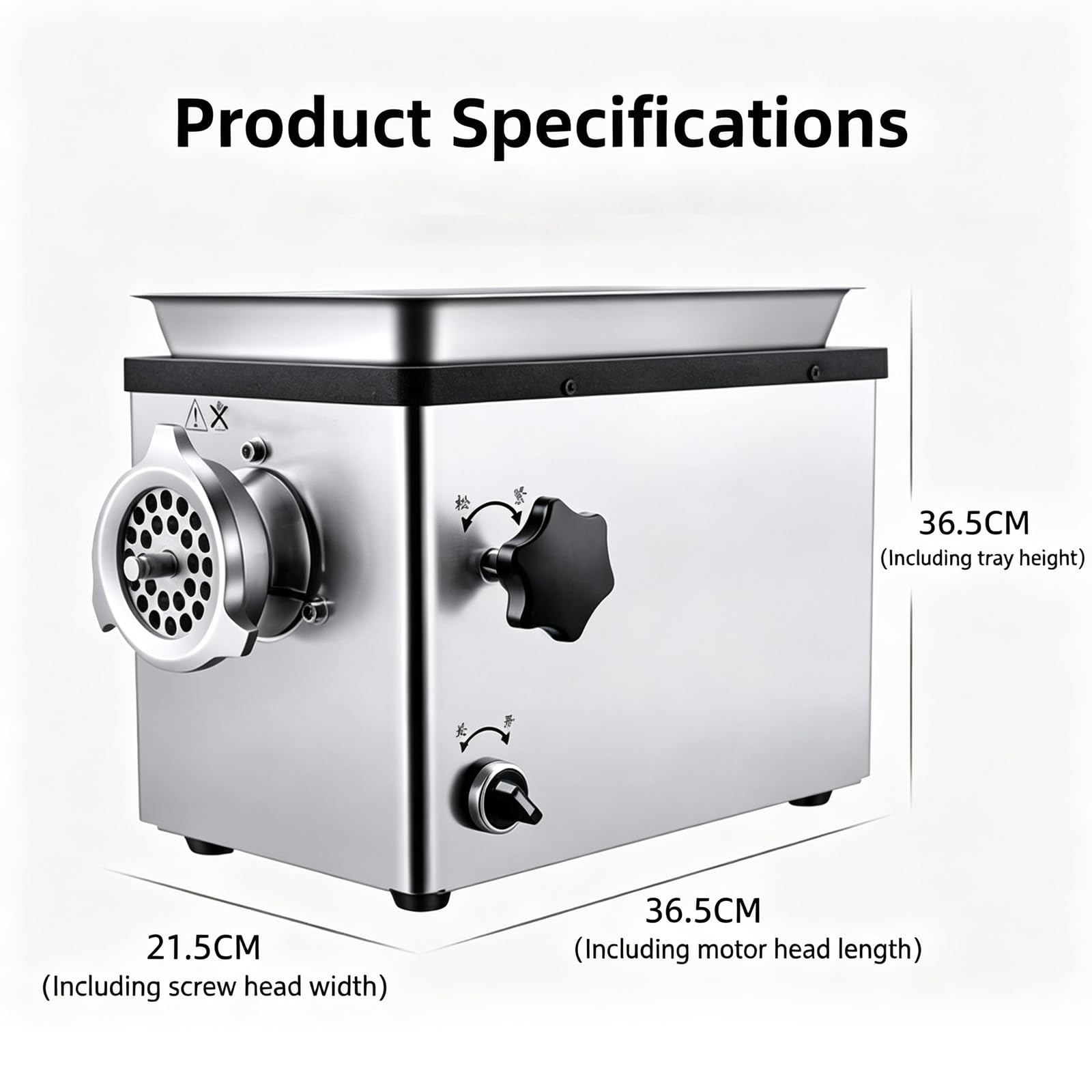 Tritacarne Elettrico 1500w In Acciaio Inox Con Funzione Inversa