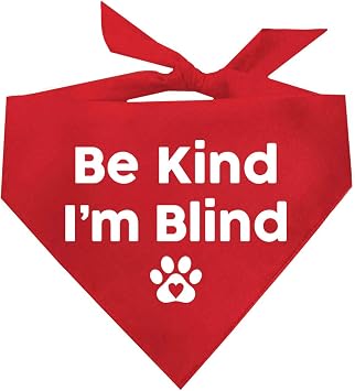 Be Kind Im Blind Dog Bandana Red, OS 352