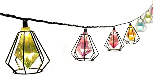 Miniatura 8 de Vigdur Cadena de luces multicolor para exteriores con 10 focos, impermeable, conectable, luz para interior y exterior, patio, para fiesta, boda