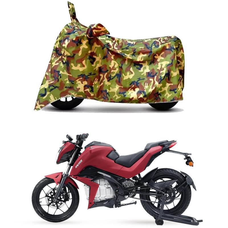 Image of Waterproof 100% PVC Coated Full Bike Scooty Two Wheeler Body Cover Compatible for Tork Kratos STD /UV-Rays /Heat Protection /Birds Dropping /Scratchproof /Dust Proof s[6X6 Jungle Print]