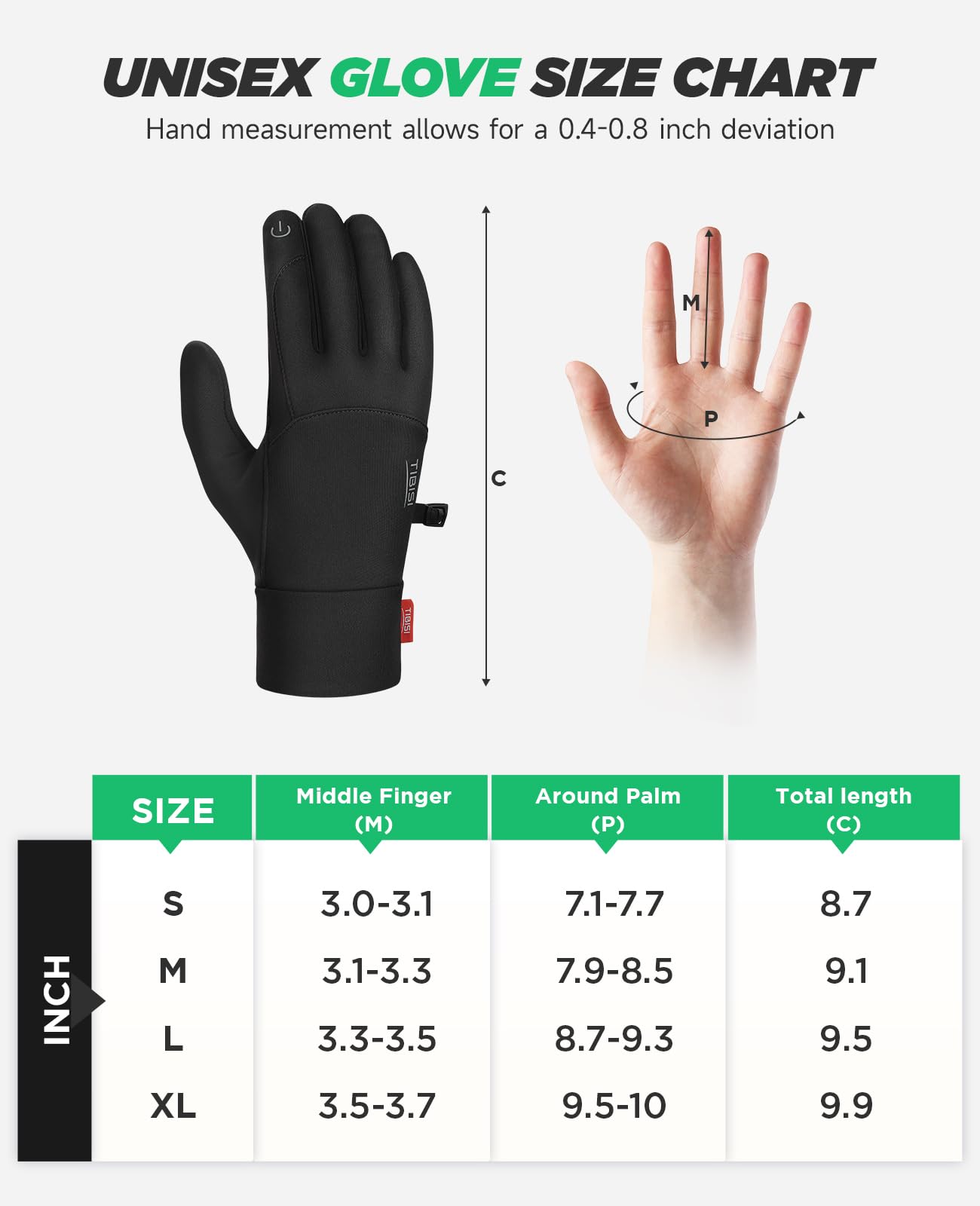 TANSTC Handschuhe Herren Outdoor Winterhandschuhe Damen Skihandschuhe Winter Warm Fahrradhandschuhe Laufhandschuhe Thermohandschuhe