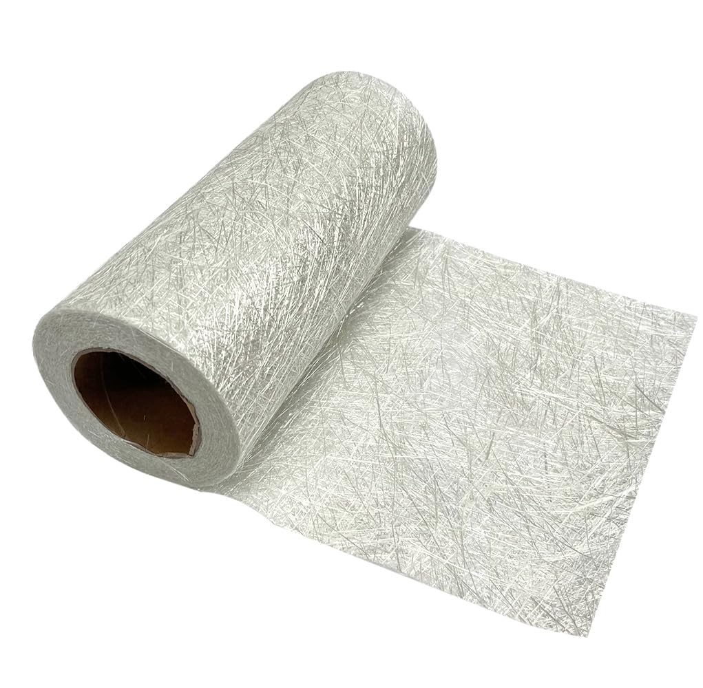 Fiberglass Chopped Strand Mat Cloth 12" x 590" | 1.5 oz | 12 Inch Wide 16.5 Yard Long Glass Fiber Roll | Molding Roofing Boat Marine Repair | Resin & Epoxy Compatible | Roll Package