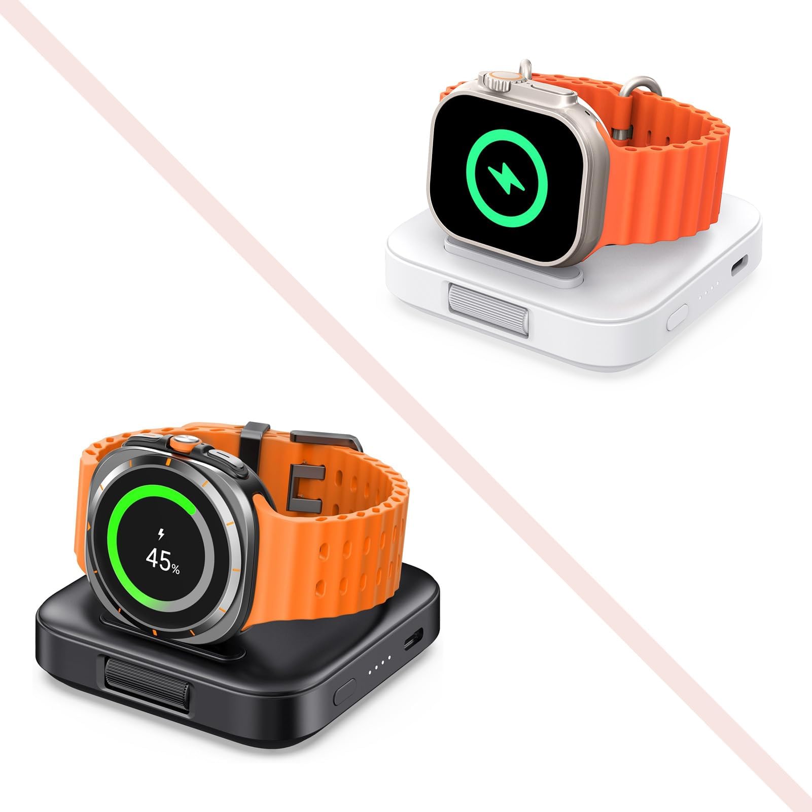 SwanScout Portable Watch Charger for Samsung & Apple Watch, 1800mAh Watch Charger