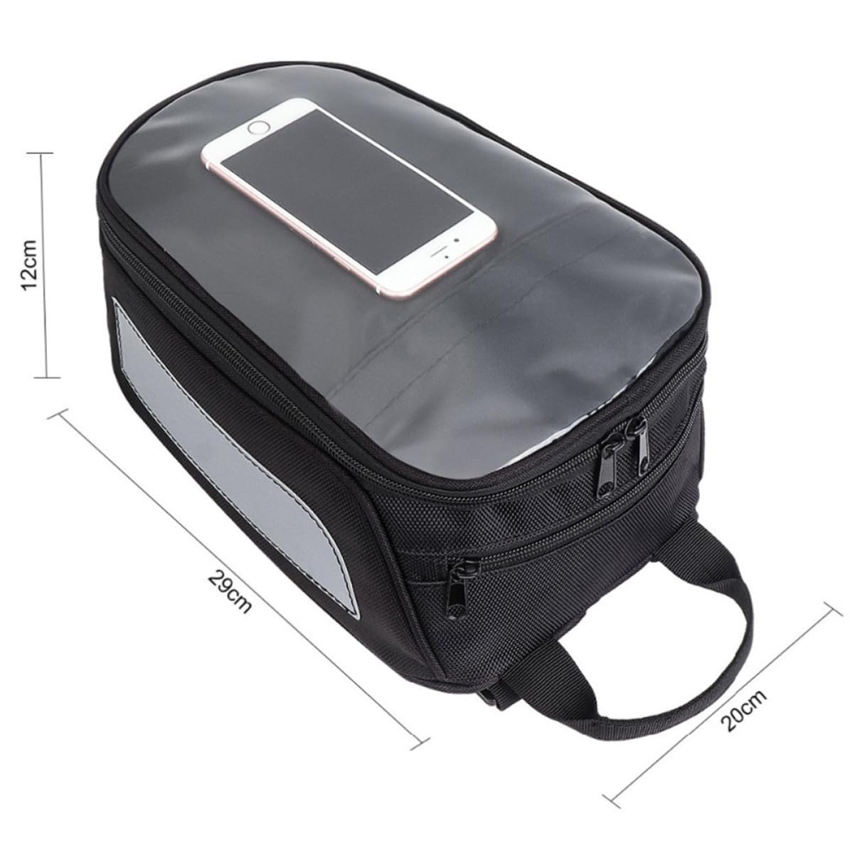 CRAFTHROU Bolsa para Moto de Depósito Negra de Tela Oxford Magnética