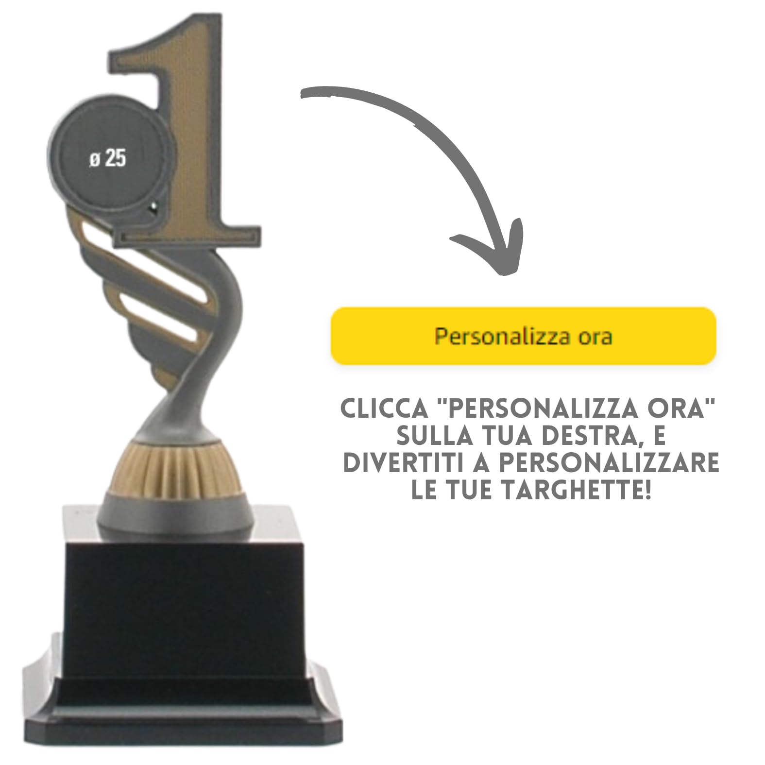 Tris di Premiazioni Personalizzate Coppe e Trofei Sportivi con Targhetta Inclusa Premio per Tutti Gli Sport e Riconoscimento o Fantacalcio ed Eventi Sportivi