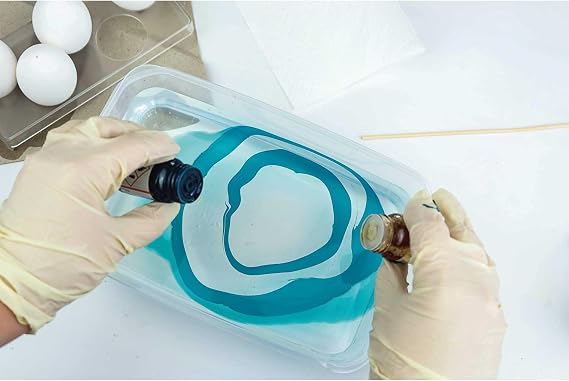 Marabu Easy Marble, Starter Colours, (021 038, 095, 067, 101, 073), 6 x 15ml, for Creating Immersion Marble Effects On Plastic, Glass, Wood, Papier Mache, Eggs, Metal, Polystyrene and More